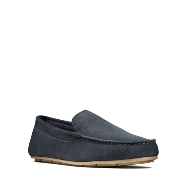 Clarks Mens Interior Cheer Slippers Navy | CA-9482506